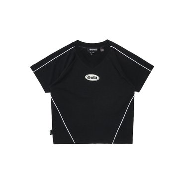 원더플레이스 W PIPING LOGO T-SHIRT [BLACK]