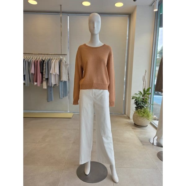 [여주점] [더 아이잗] 여성 루즈핏 라운드넥 풀오버 니트(IS4M1PO941)