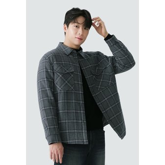 신세계라이브쇼핑 [25FW] 남성) 체크 패턴 오버핏 패딩 셔켓 AP4WSK701-GY