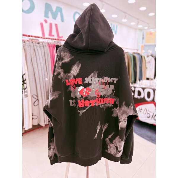 [여주점] 기모하트머니 오보핏 후드티 블랙JFZZ30A22