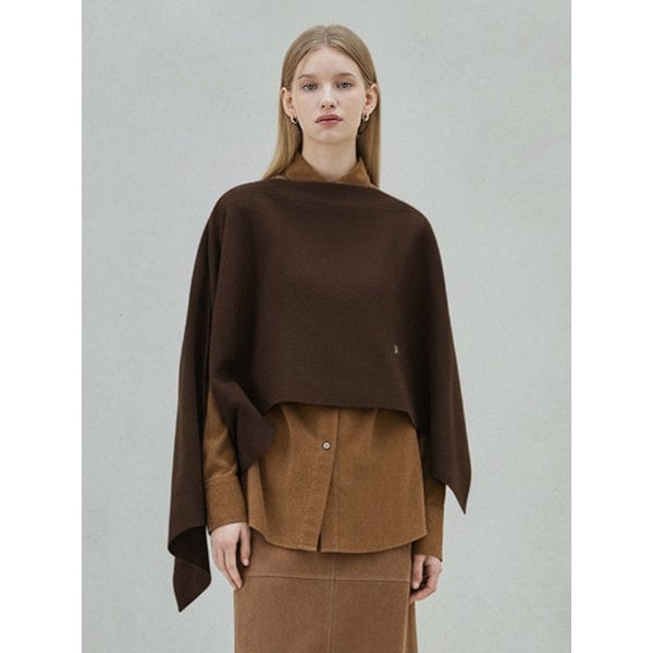 Minimal Knit Cape_Brown