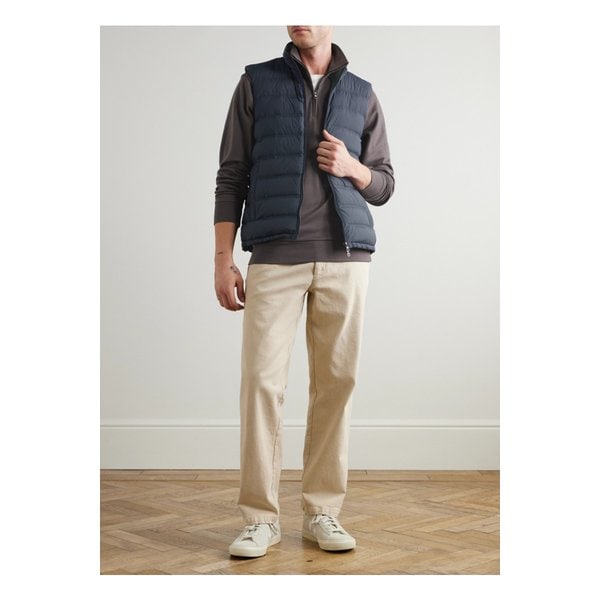 호퍼 슬림핏 퀼팅 스트레치 셸 다운 질레 블루 46376663162895504