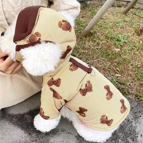 [펫 후크] 강아지겨울옷 곰돌이 하네스패딩 모자세트 (S9185081)