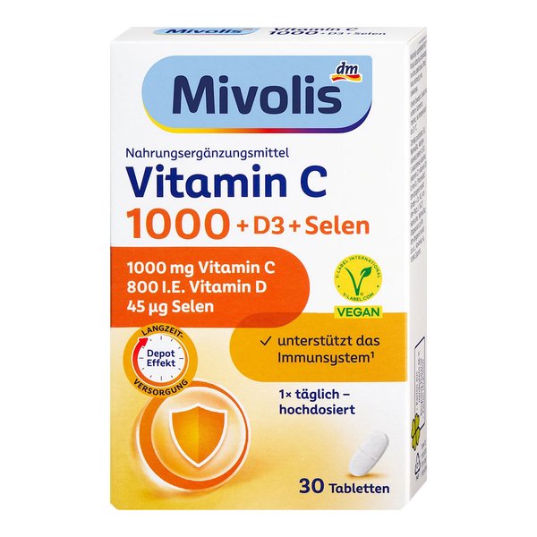 [해외직배송] 독일 DM 미볼리스 비타민C 1000 + D3 + 셀렌 30정
