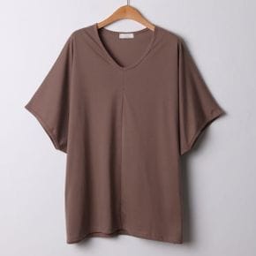 코튼브이넥절개반팔티 ILE027M507 빅사이즈_P402304213