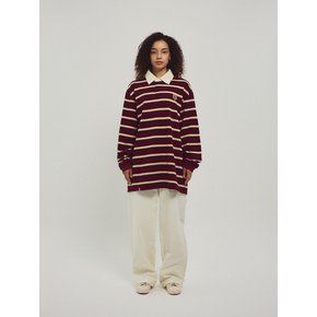 Stripe Rugby T Shirt_Burgundy