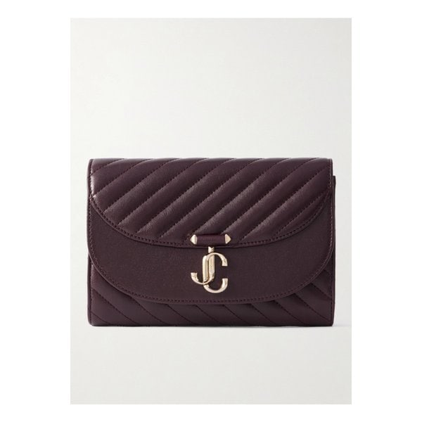 애비뉴 커브 장식 퀼팅 가죽 클러치 버건디 1647597360468461