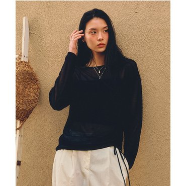 로엠 긴팔 시스루 스웨터_RMKAF37R11