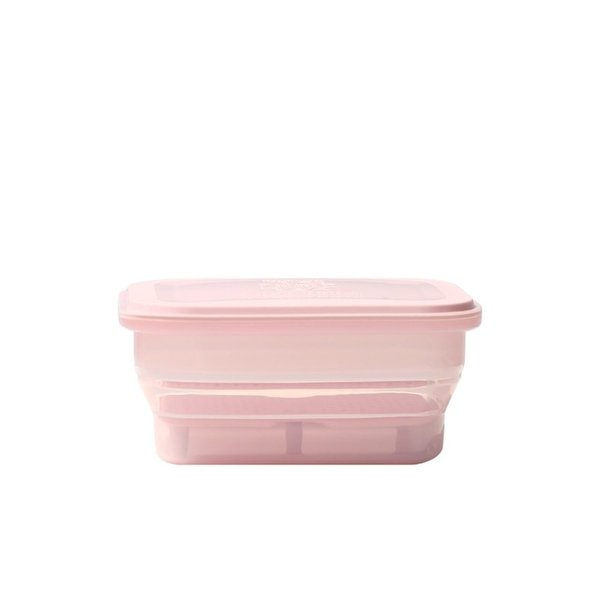 플랫스택 에디션 직사각 푸쉬락(지켜락) 1200ml+스팀트레이 접이식 실리콘 용기