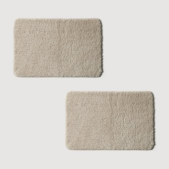 JAJU 촉감이 보드라운 욕실매트_60x40cm 2개_베이지 J625902002711