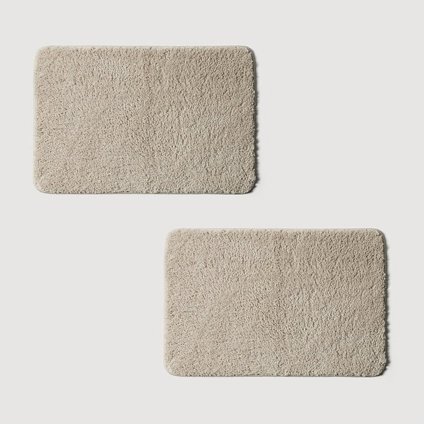 촉감이 보드라운 욕실매트_60x40cm 2개_베이지 J625902002711