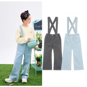 25SS  KL21601 걸스 서스펜더 데님 팬츠