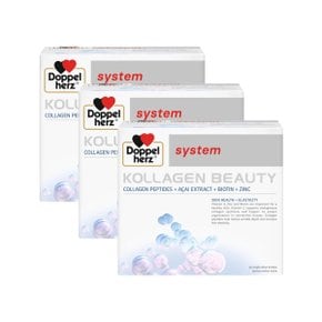 3개 Doppelherz 도펠헤르츠 시스템 콜라겐 뷰티 액상 드링크 25ml 30 개입