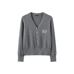 브이넥 자수 데일리 니트 가디건 (DQ1CK005A)