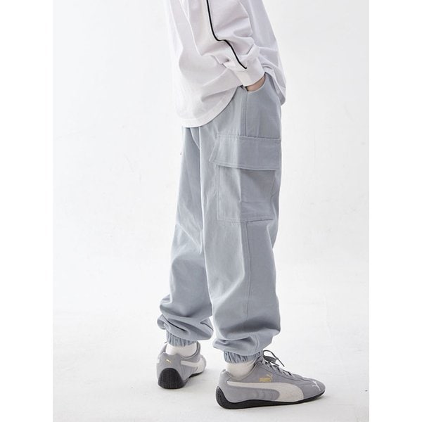 B83 면 카고포인트 팬츠(블루)