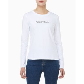 여성 L/S 스탠다드 로고 슬림 크루넥 티셔츠(47D281G)