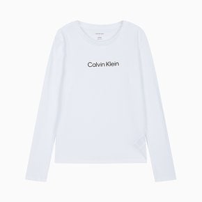 여성 L/S 스탠다드 로고 슬림 크루넥 티셔츠(47D281G)