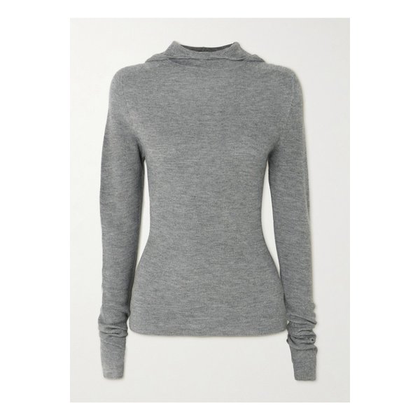 더프랭키샵 다나에 후드 골지 니트 탑 그레이 1647597360482629