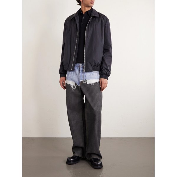 오버사이즈 로고 자수 울 야크 울 블렌드 폴로 스웨터 46376663162969930