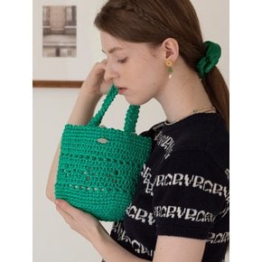 No.61 / Lily Raffia Mini Tote Bag _ Green (릴리 라피아 미니 토트백 크로쉐백 라탄 니트가방)