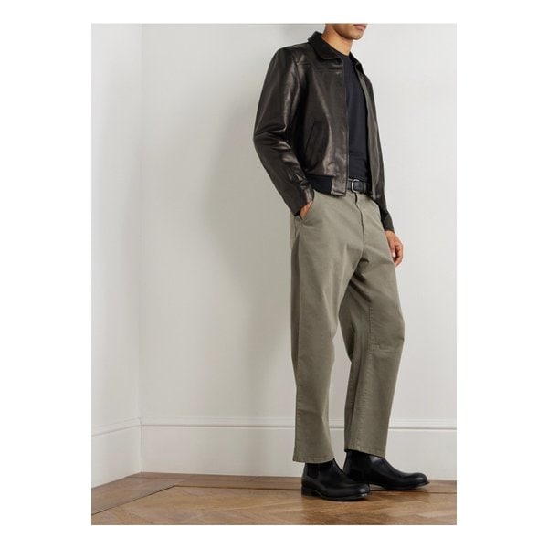 닐리 로탄 카펜터 스트레이트 크롭 코튼 혼방 트윌 팬츠 브라운 46376663162866915