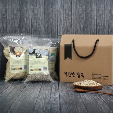  [1/15 순차출고]쌀 잡곡 알뜰선물세트 4kg (찰보리+흑보리+찹쌀+찰현미 각 1kg)