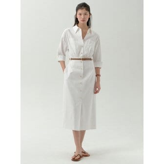 플로움 French Shirt Dress-White
