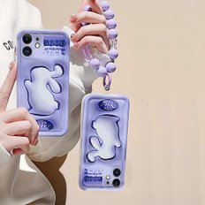 갤럭시 s23 s22 s21 s20 플러스 울트라 귀여운 3D 엠보 토끼 캐릭터 구슬 핸드 스트랩 세트 실리콘 케이스
