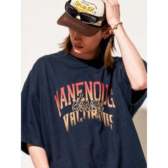 티떠블유엔 맨인어프 반팔 네이비 HHST3563