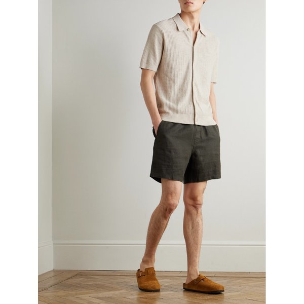 NN.07 그레고르 1454 스트레이트 레그 리넨 드로우스트링 쇼츠 46376663163055452