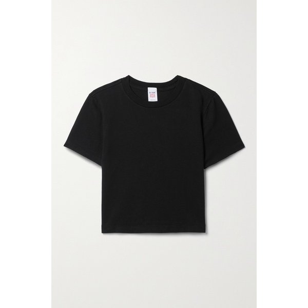 마이크로 크롭 코튼 저지 티셔츠 블랙 1647597303027351