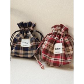 Tartan Check String Pouch_2colors