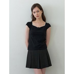 rosy shirring top - black