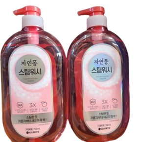 자연퐁 스팀워시 주방세제 애플향 750ml X 2개