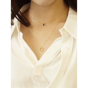 O + blue cubic set necklace