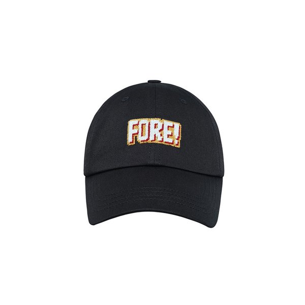 FORE NEEDLEPOINT HAT - BLACK