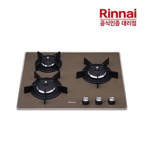 3구 빌트인 가스레인지 카라멜브라운 RBR-PF3031BD 가스쿡탑 건전지타입