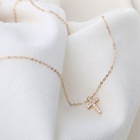 14K Gold 데일리 미니 십자가 심플 금 목걸이 45cm