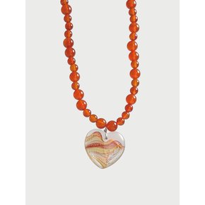 2nd 버블 앤 하트 원석 목걸이 2nd Bubble & Heart Necklace (2 colors)