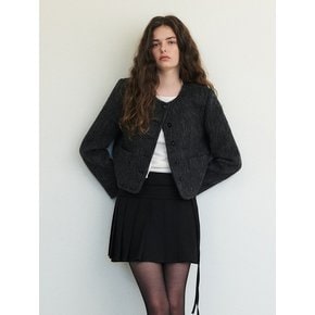 Hairy Fur Tweed Jacket, Charcoal