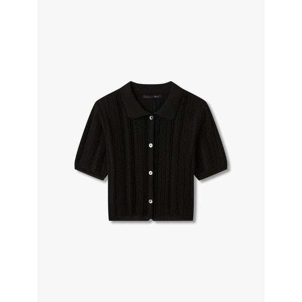 칼라드 스칼럽 버튼업 풀오버_블랙 7215250404