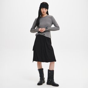 WOMAN 져지 벌룬 미디 스커트 [BLACK] / GF3LSK503