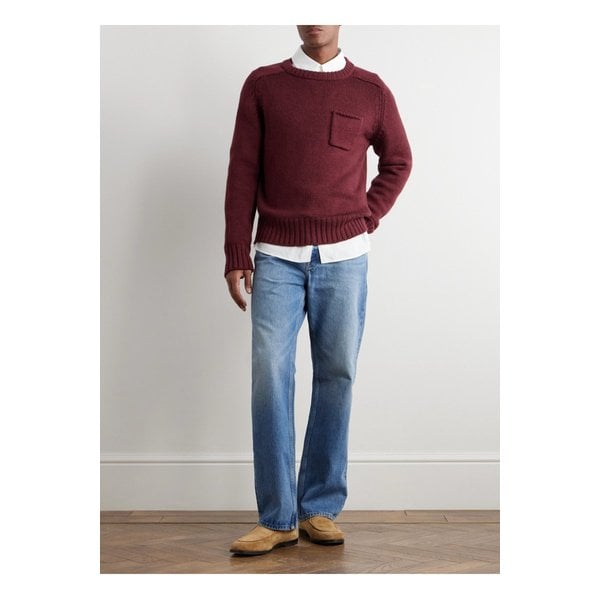 마일스 레온 골지 메리노 울 스웨터 버건디 1647597341856440