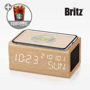 브리츠 BZ-E3BT 블루투스스피커 핸드폰무선충전 무소음 디지털 LED 알람 탁상시계
