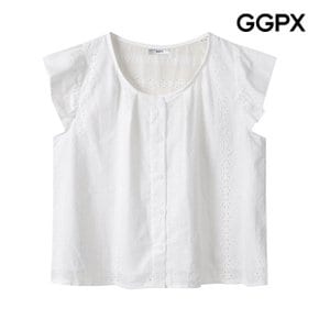 날개 소매 펀칭 블라우스 (GP4SH020F)