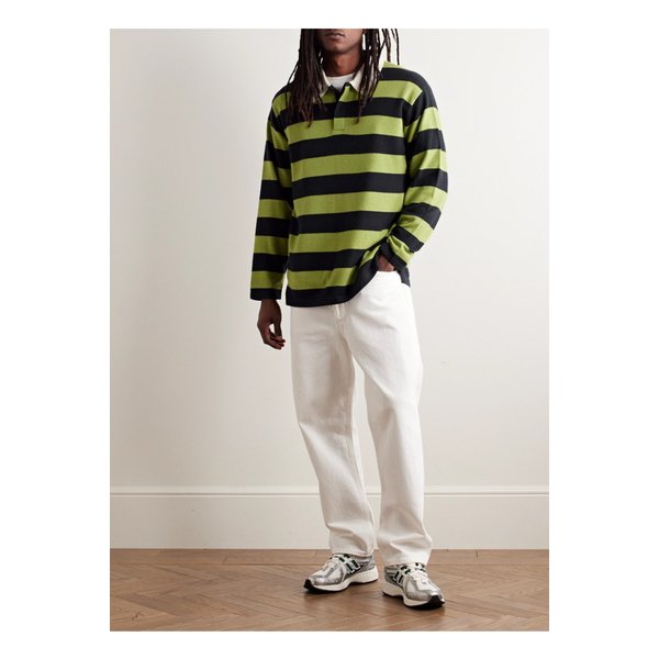 게스트인레지던스 럭비 스트라이프 캐시미어 폴로 셔츠 그린 1647597344080255