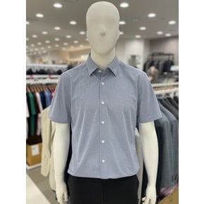 남자 드리치 논 아이론 다림질이 필요 없는 기능성 블루 여름 반팔 셔츠 정장 와이셔츠