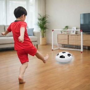 실내용 축구 게임 공중부양 호버 축구공 에어킥 LED 조명 안전 범퍼 보호 공놀이.._P420535416