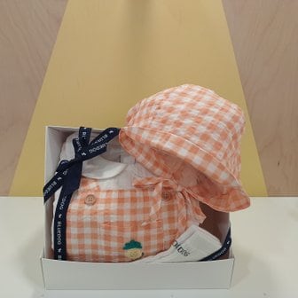 블루독베이비 OR)후르츠 체크 바디수트,양말 선물세트(45313-604-04+45114-810-10)