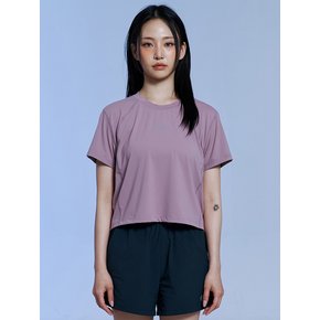 W 쿨리어 아스킨 크롭 반팔 티셔츠-더스티 핑크